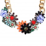 Briar Borealis Jeweled Flower Statement Necklace 